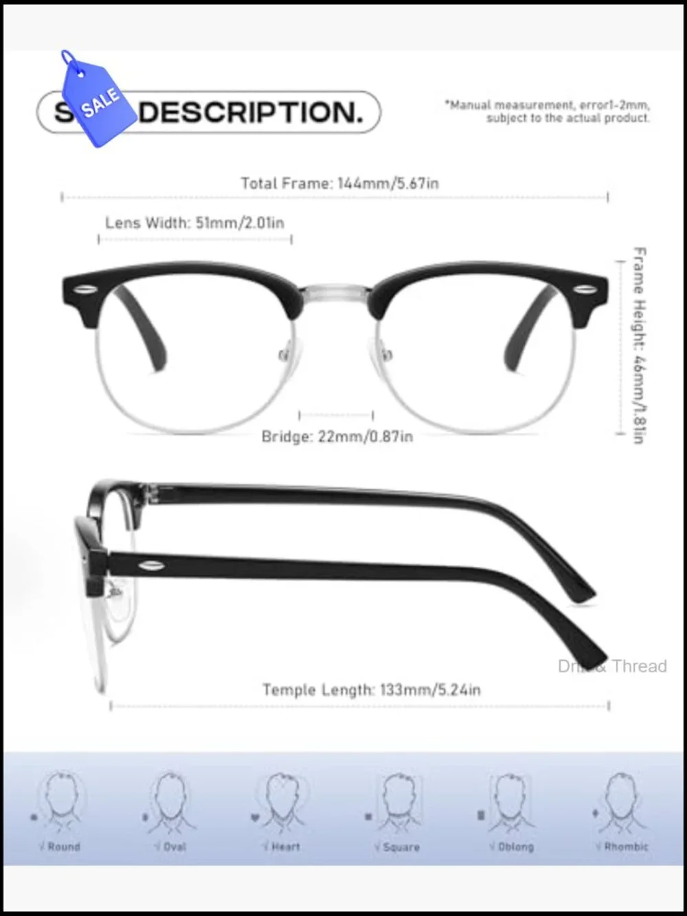 Retro Blue Light Blocking Glasses 2 Pack Computer Screen UV Protection